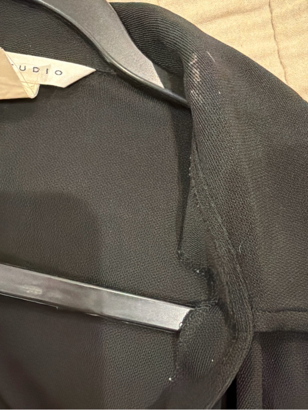 Max Studio Black Top with Branded Neckline - Picture 6 of 6